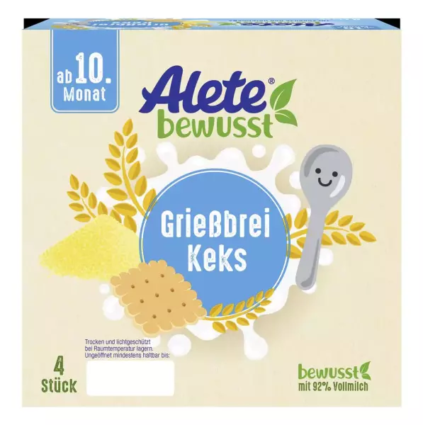 Product image 1 of the product “Alete Griessbrei Keks, 6x 4x100g Becher ”