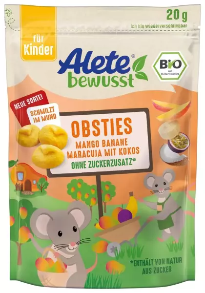 Bild 1 des Artikels Alete Obsties Mango-Banane-Maracuja mit Kokos, 12 x 20g 