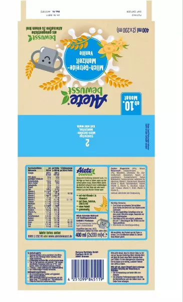 Bild 2 des Artikels Alete Milch-Getreide-Mahlzeit Vanille, 6x 2x200ml  