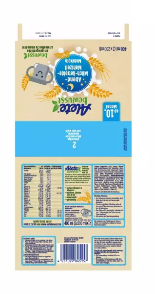 Bild 2 des Artikels Alete Abend-Milch-Getreide-Mahlzeit Mehrkorn, 6x 2x200ml  