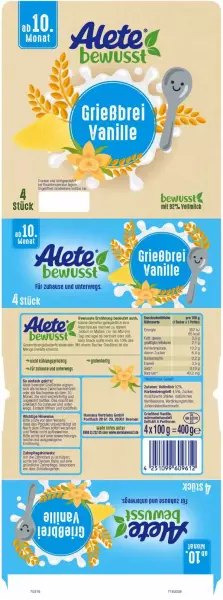 Bild 2 des Artikels Alete Griessbrei Vanille, 6x 4x100g Becher 