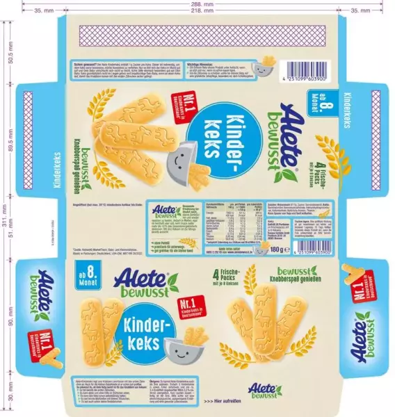 Bild 2 des Artikels Alete Kinder Keks, 12 Packungen x 180g  