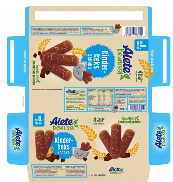 Bild 2 des Artikels Alete Kinderkeks Schoko, 12 Packungen x 180g 