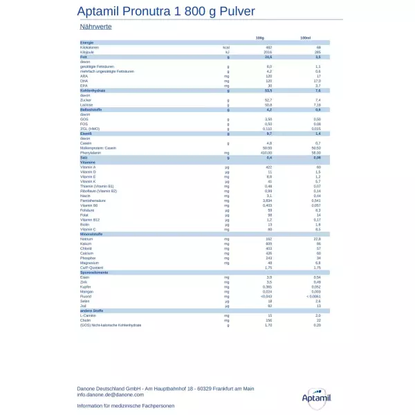 Bild 3 des Artikels Aptamil  Pronutra 1 