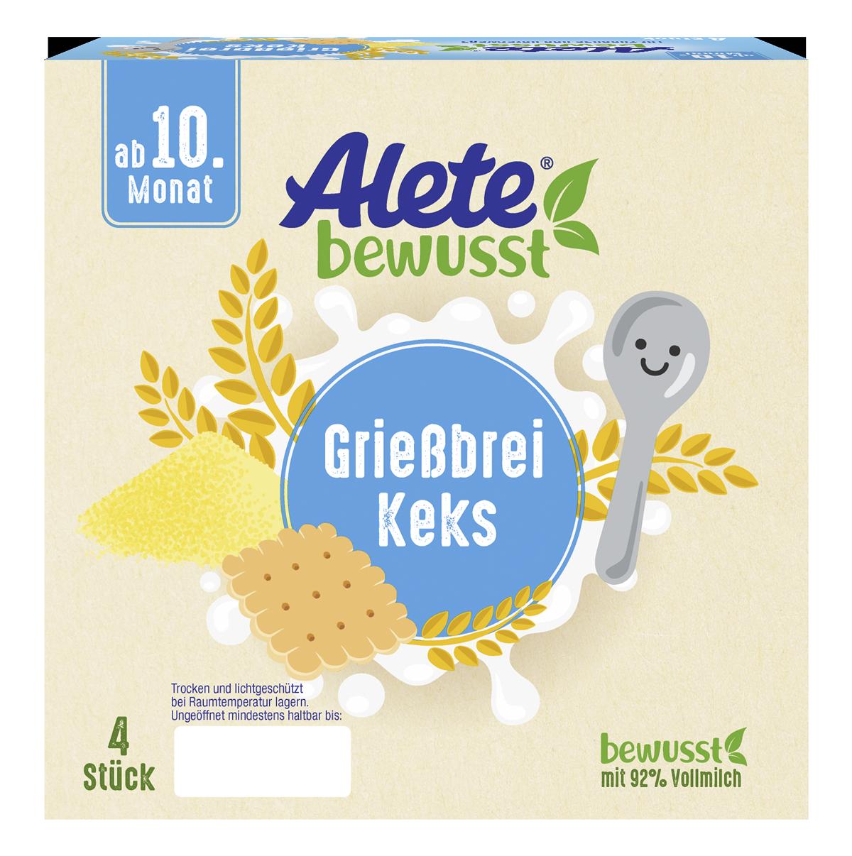 Product image 1 of the product “Alete Griessbrei Keks, 6x 4x100g Becher ”