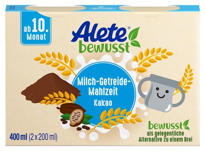 Product image 1 of the product “Alete Milch-Getreide-Mahlzeit Kakao, 6x 2x200ml  ”