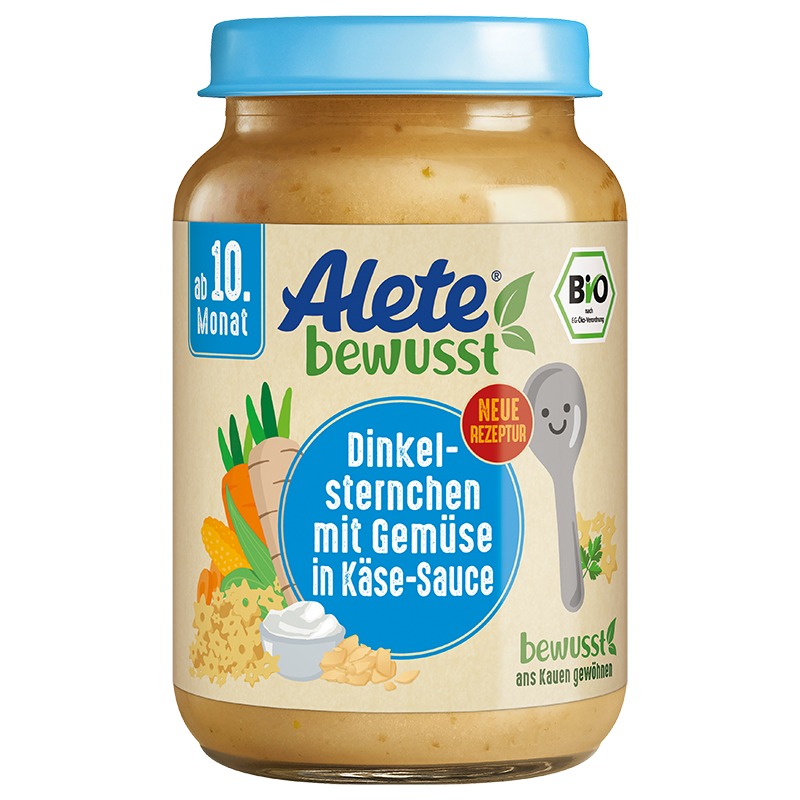 Bild 1 des Artikels Alete Bio Gläschen - Dinkelsternchen mit Gemüse in Käse-Sauce, 6 x 220g 