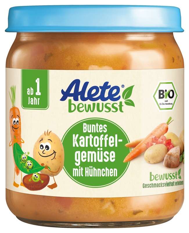 Product image 1 of the product “Alete Bio Gläschen - Buntes Kartoffelgemüse mit Hühnchen, 6 x 250g ”
