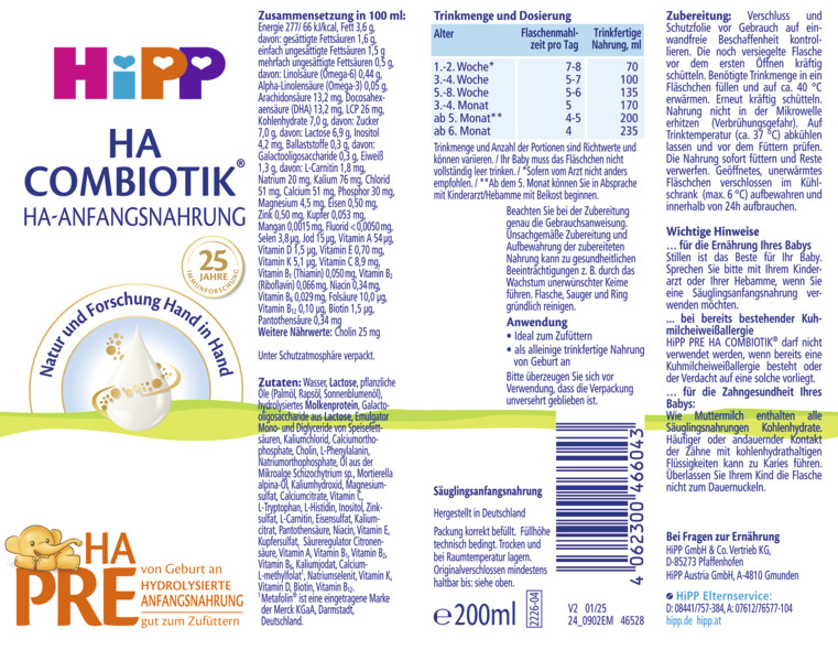 Bild 2 des Artikels HiPP PRE HA COMBIOTIK® trinkfertig (6x200ml) 