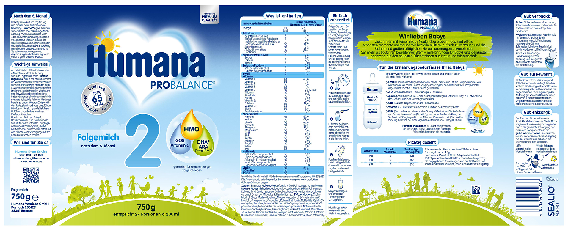 Bild 2 des Artikels Humana ProBalance Folgemilch 2, Pulver 