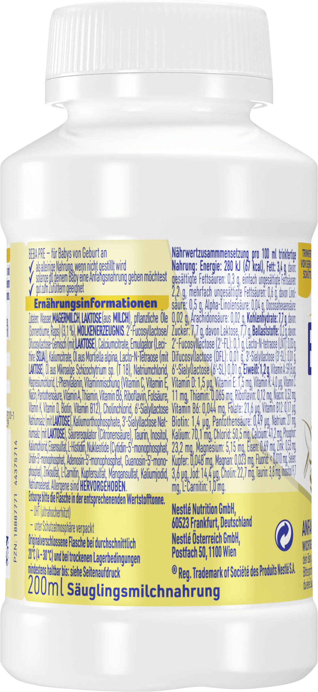Bild 2 des Artikels Beba PRE trinkfertig - 12x200ml Flasche 