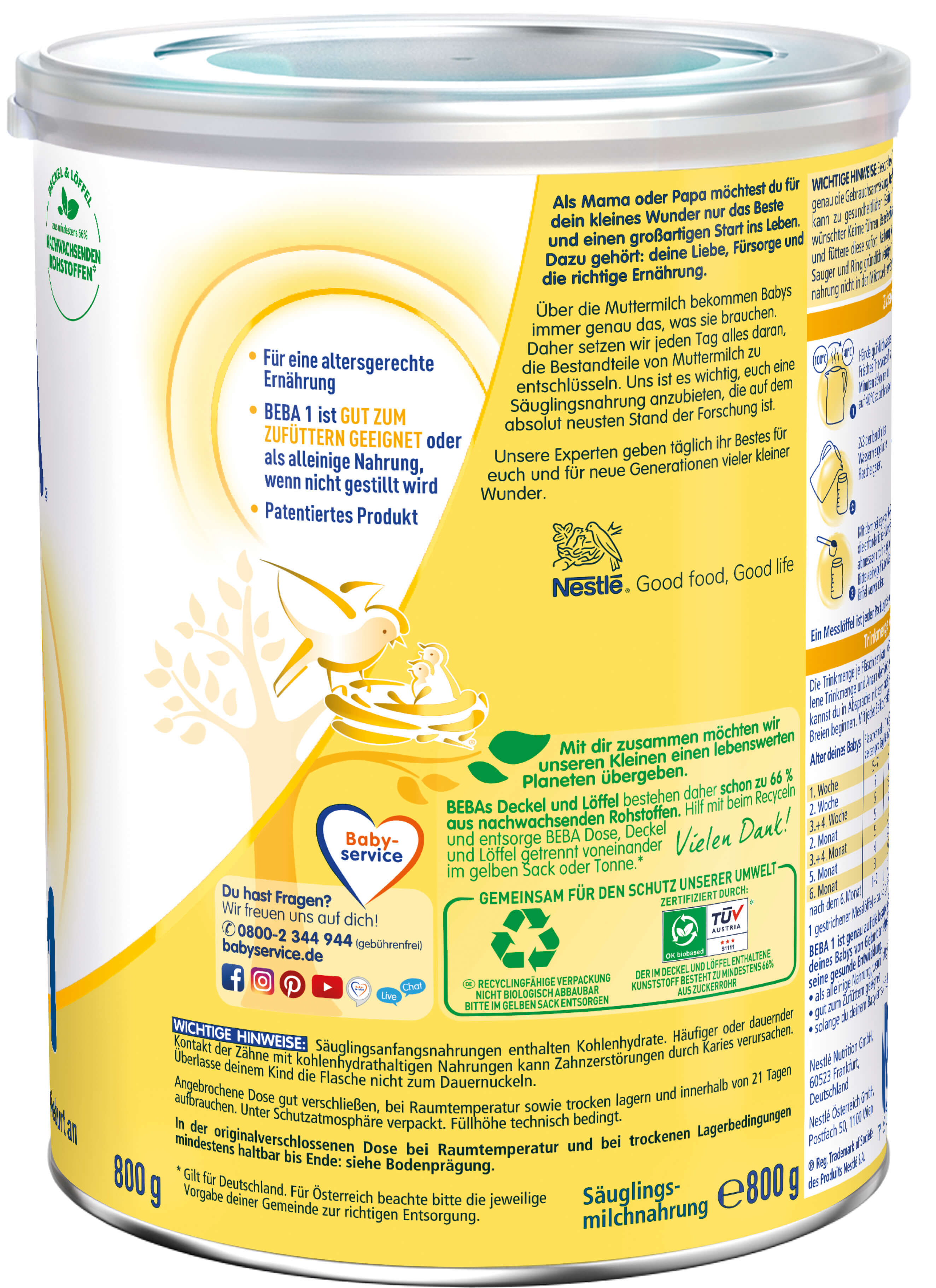 Bild 4 des Artikels Nestle BEBA 1 - Dose a 800g